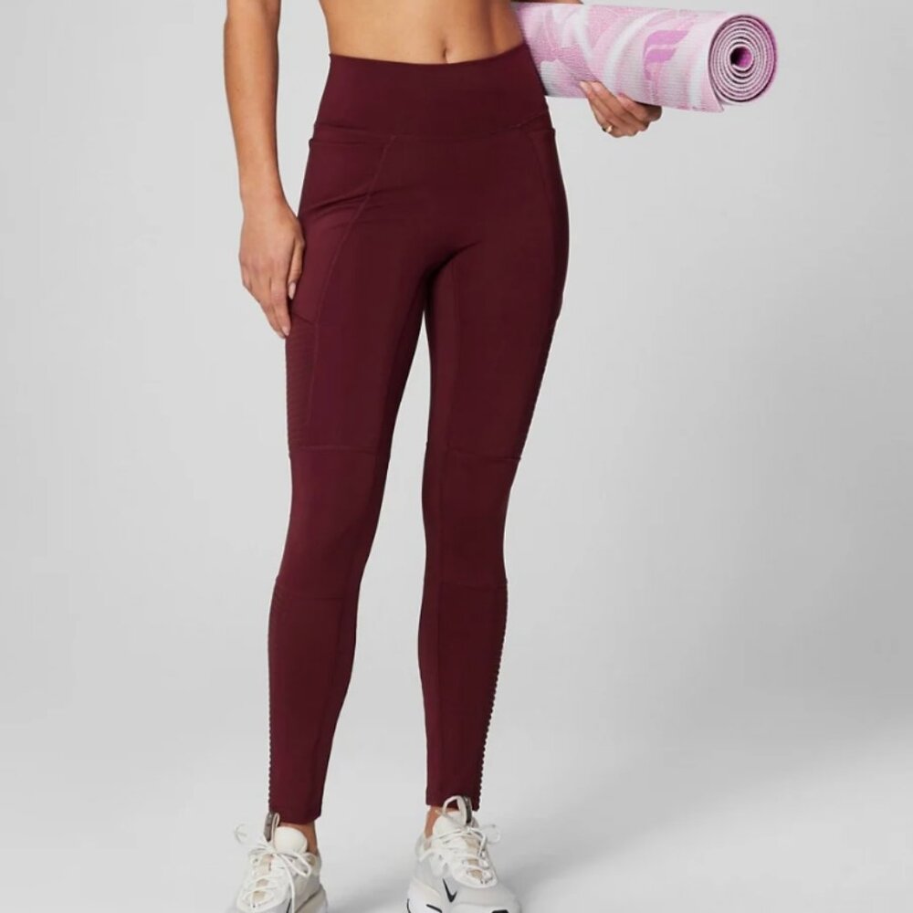 Motion365+ High-Waisted Moto Legging - Merlot XS